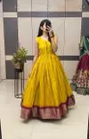 Ajd 8147 Jacquard Weaving Work Gown With Collections Best Wholesale Shop In Surat